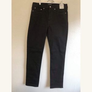 Mens Jcrew straight fit stretch jean, black denim